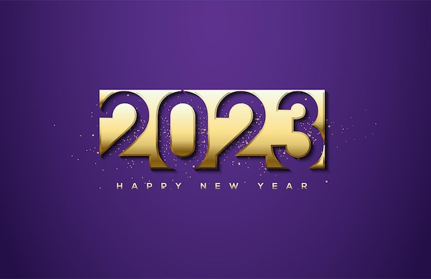 Gelukkig nieuwjaar 2023 gefeliciteerd met luxe gouden cijfers