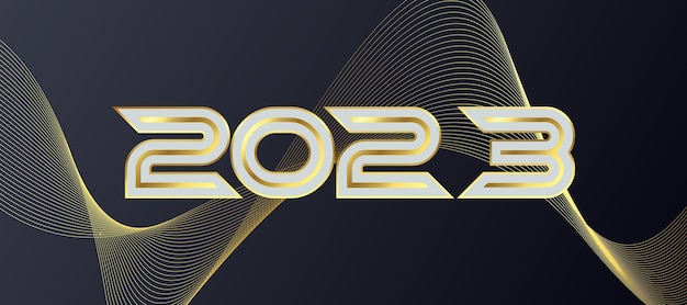 Gelukkig nieuwjaar 2023 gouden groetposter