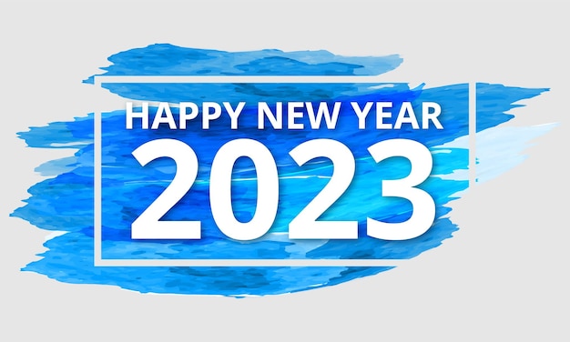 Gelukkig Nieuwjaar 2023 Groet banner logo afbeelding, Water kleur Nieuwjaar 2023
