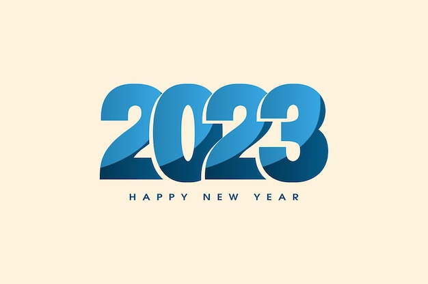 Gelukkig nieuwjaar 2023 in helderblauw.