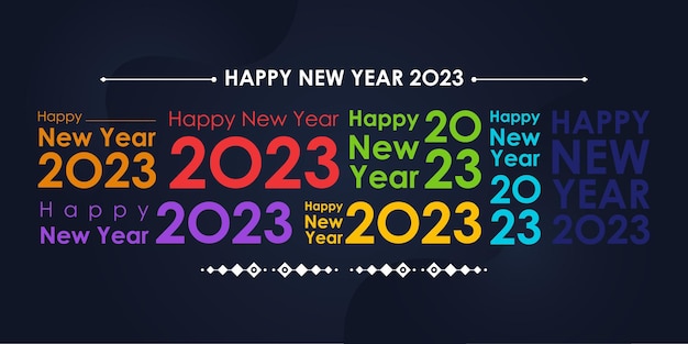 Gelukkig nieuwjaar 2023 in typografie