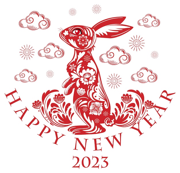 Gelukkig nieuwjaar 2023 Jaar van het konijn