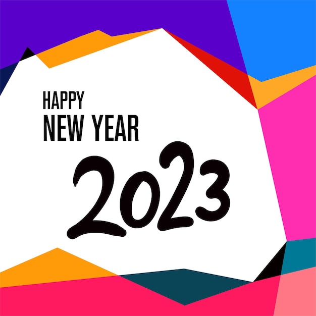Gelukkig Nieuwjaar 2023 kleurrijke abstracte achtergrond voor sociale media