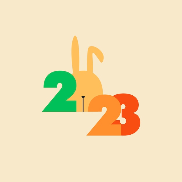 gelukkig nieuwjaar 2023 logo konijn chinees nieuwjaar