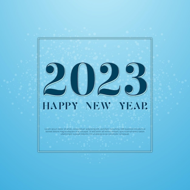 Gelukkig nieuwjaar 2023 logo-ontwerp en nieuwjaar 2023 tekst typografie vector sjabloon