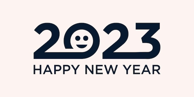 Gelukkig nieuwjaar 2023 logo ontwerp nieuwjaar 2023 tekst vector ontwerpsjabloon