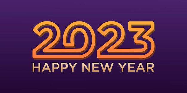 Gelukkig nieuwjaar 2023 logo ontwerp nieuwjaar 2023 tekst vector ontwerpsjabloon