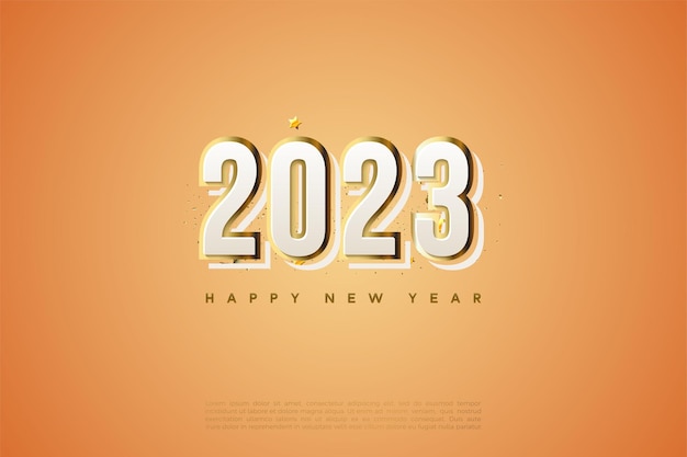 gelukkig nieuwjaar 2023 met eenvoudige nummerkleur