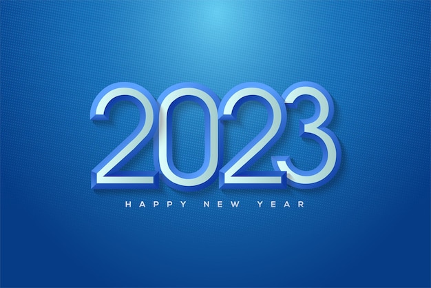 gelukkig nieuwjaar 2023 met gelaagde nummerillustratie