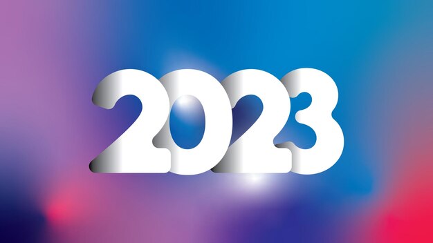 Gelukkig nieuwjaar 2023 met kleurrijke achtergrond.