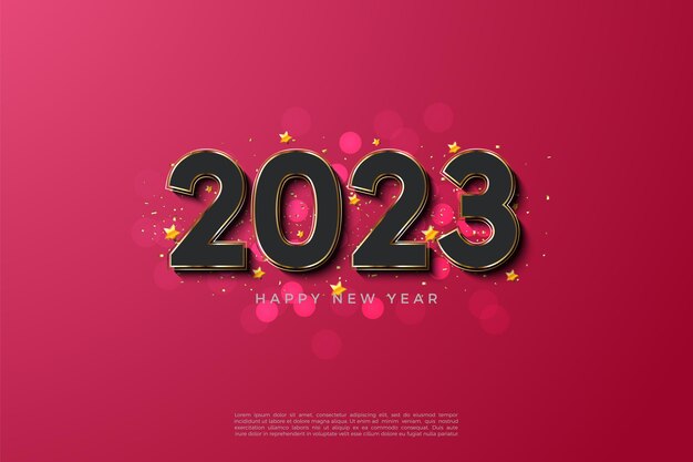 gelukkig nieuwjaar 2023 met mooie bellenachtergrond.