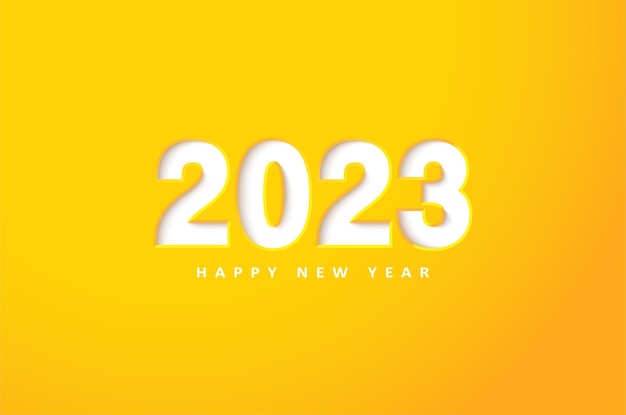 gelukkig nieuwjaar 2023 met puur witte nummerkleur.