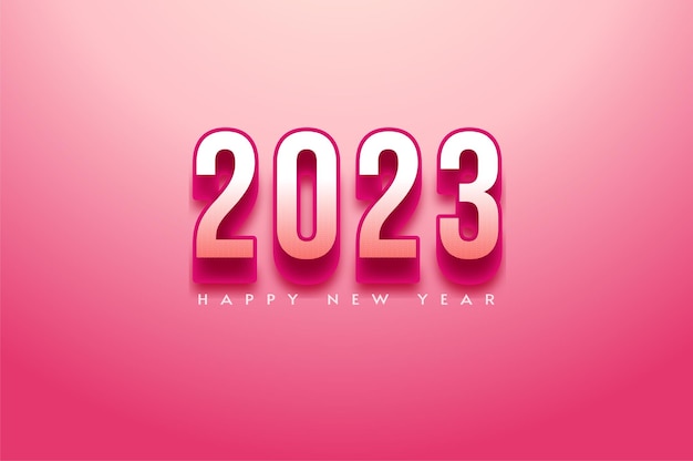 Gelukkig nieuwjaar 2023 op roze