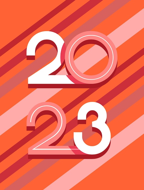 Gelukkig nieuwjaar 2023 poster achtergrond Art deco 20s 30s Retro design stijl