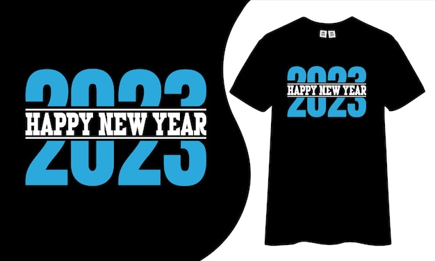 Vector gelukkig nieuwjaar 2023 t-shirtontwerp