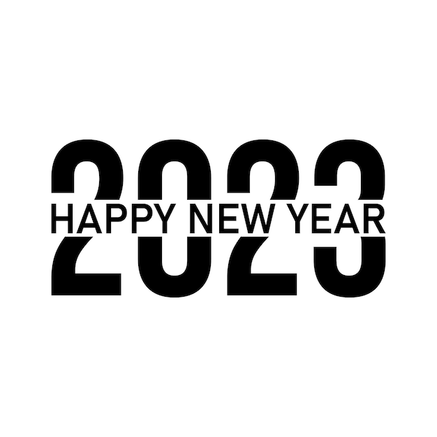 Vector gelukkig nieuwjaar 2023 tekst typografie ontwerp en elegante kerstdecoratie 2023