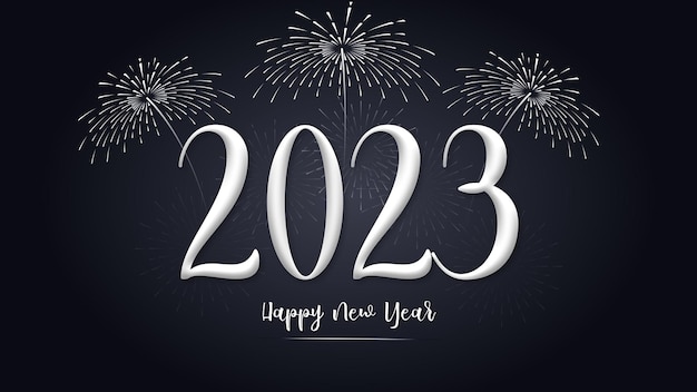 gelukkig nieuwjaar 2023 tekst typografie ontwerp