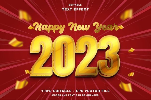 Gelukkig nieuwjaar 2023 teksteffect