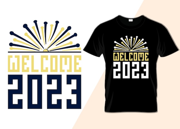 Gelukkig nieuwjaar 2023 Typografie T-shirtontwerp