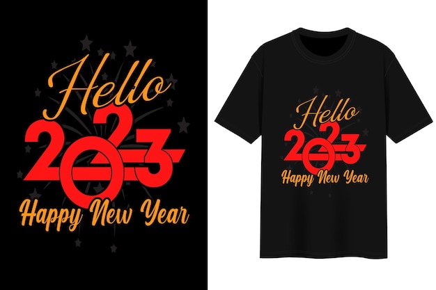 Gelukkig nieuwjaar 2023. vector t-shirtontwerp.