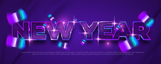 Vector gelukkig nieuwjaar 2023 viering achtergrond met neon nummers