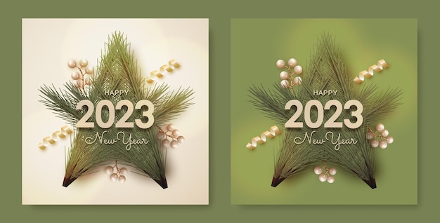 Gelukkig nieuwjaar 2023 vierkante sjabloon voor spandoek