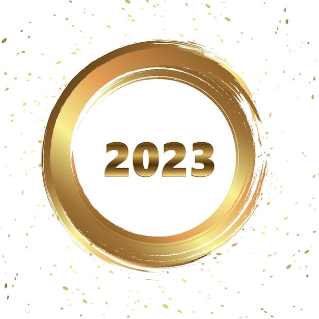 Gelukkig Nieuwjaar 2023 wenskaart poster Confetti cirkelframe