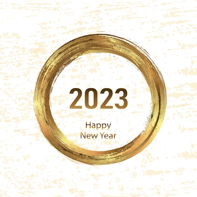 Gelukkig nieuwjaar 2023 wenskaart poster confetti cirkelframe