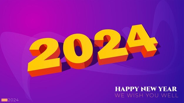 Gelukkig Nieuwjaar 2024 Achtergrond Gelukkig Nieuwjaar In Gradiënt Achtergrondontwerp
