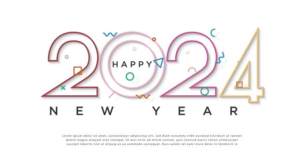 gelukkig nieuwjaar 2024 met uniek feestornament nieuwjaar 2024 viering