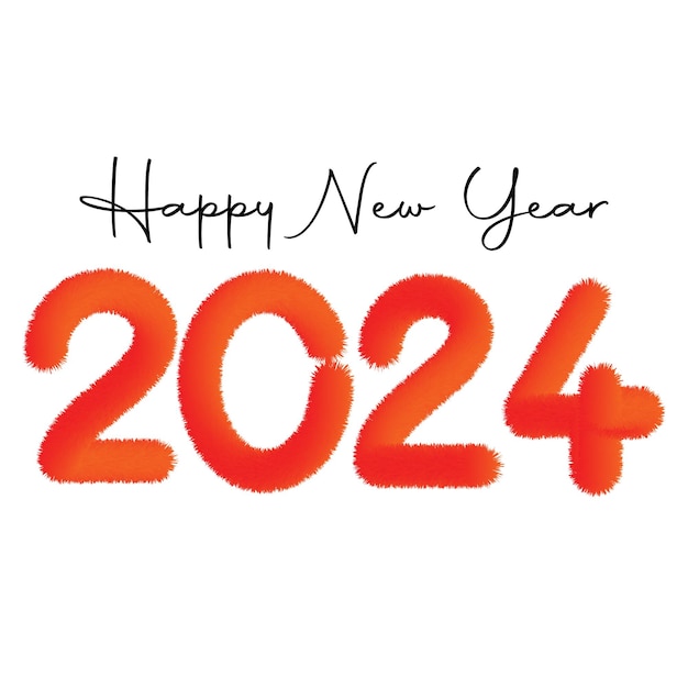 Gelukkig Nieuwjaar 2024 ontwerp illustratie