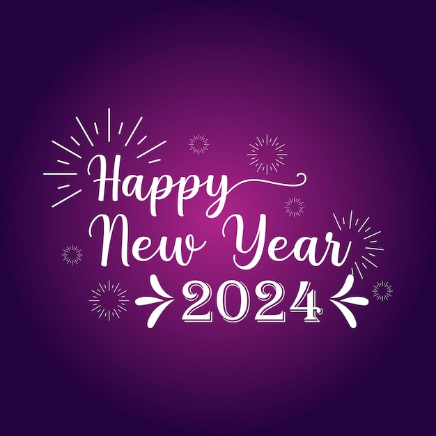 Gelukkig Nieuwjaar 2024 tekst typografie ontwerp en kerst elegante decoratie 2024 nieuwjaarsbanner