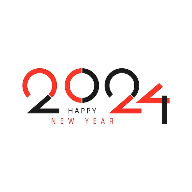 Gelukkig nieuwjaar 2024 tekstontwerp 2024 concept Modern nieuwjaarsontwerp voor banner sociale netwerkomslag