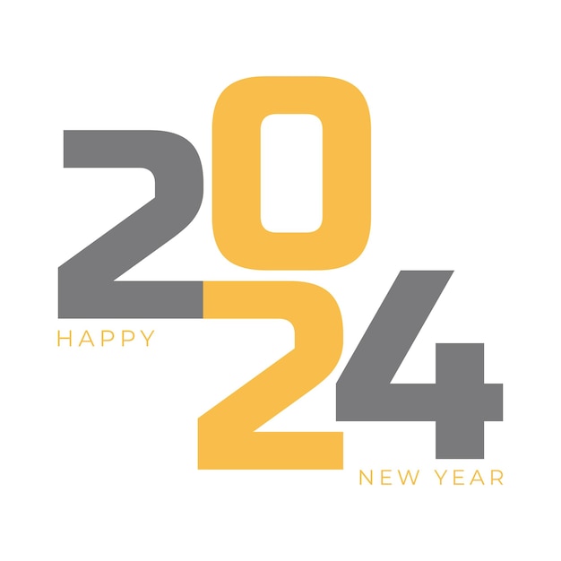 Gelukkig Nieuwjaar 2024 tekstontwerp voor brochure ontwerpsjabloon kaart banner kalender 2024 concept