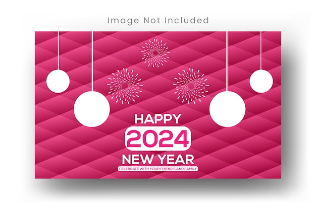 Vector gelukkig nieuwjaar 2024 web banner