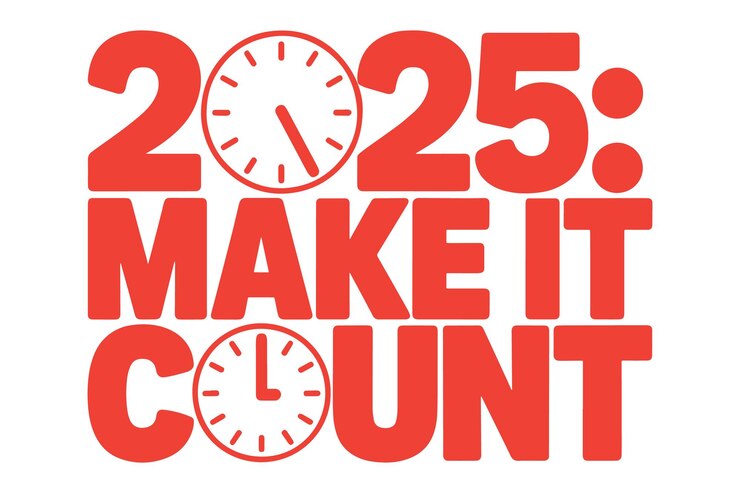 Vector gelukkig nieuwjaar 2025 met kalligrafie