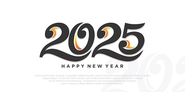 Gelukkig nieuwjaar 2025 ontwerp2025 logo tekstontwerp nieuwjaarsviering concept vector illustratie