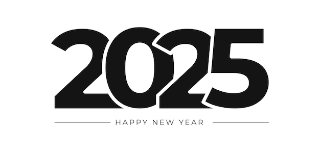 Gelukkig Nieuwjaar 2025 Typografie voor bannercover zakelijk dagboek postkaarten viering en seizoen