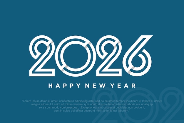 Gelukkig Nieuwjaar 2026 ontwerp2026 logo tekstontwerp nieuwjaarsviering concept Vector illustratie