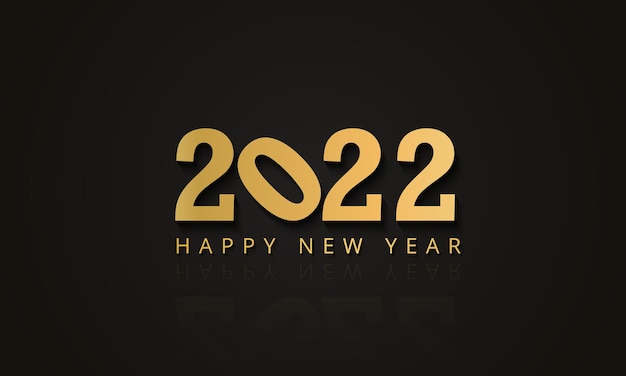 Gelukkig nieuwjaar achtergrond 2022 gouden achtergrond met gouden element