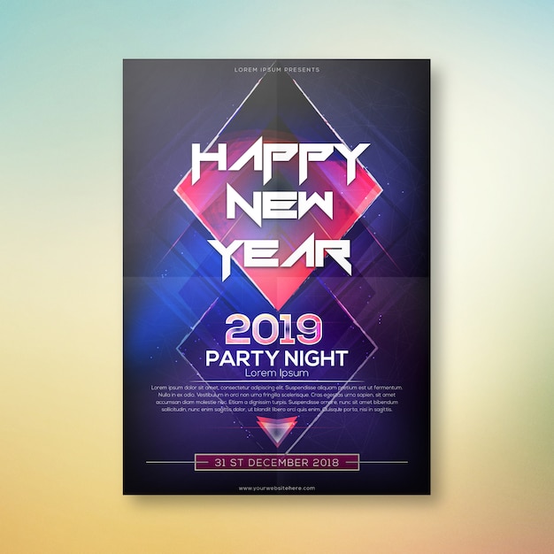 Vector gelukkig nieuwjaar party night poster