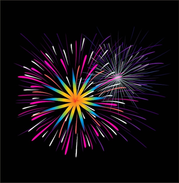 Gelukkig Nieuwjaar Vuurwerk vector illustratie Viering achtergrond