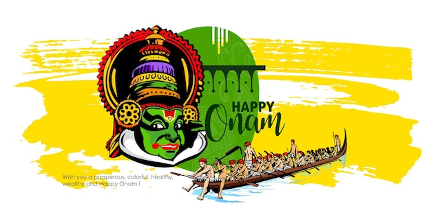 Gelukkig Onam-festival van Zuid-India Kerala. vectorillustratie