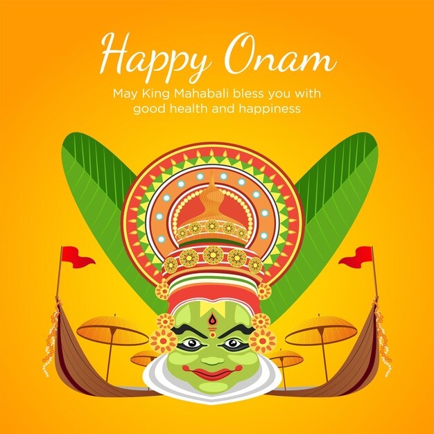 Gelukkig onam festival viering banner ontwerpsjabloon