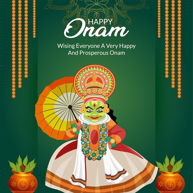 Gelukkig onam festival viering banner ontwerpsjabloon