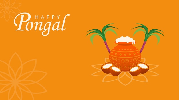 Vector gelukkig pongal india festival poster sjabloon vector voorraad