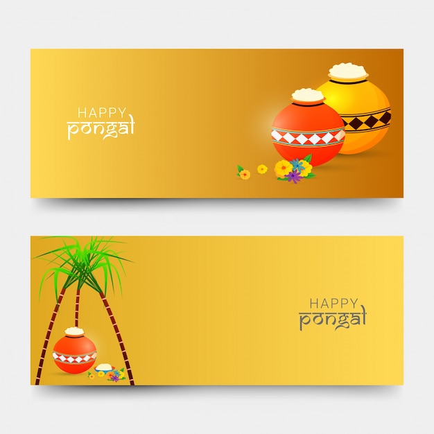 Gelukkig Pongal wensen of groet achtergrondontwerp.