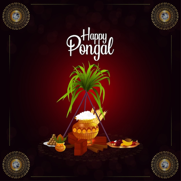 Gelukkig pongal wenskaart achtergrond