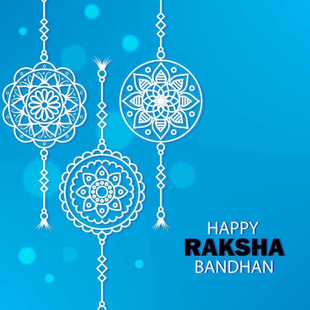 Gelukkig Raksha Bandhan ceremonie poster sjabloonontwerp met decoratieve Rakhi