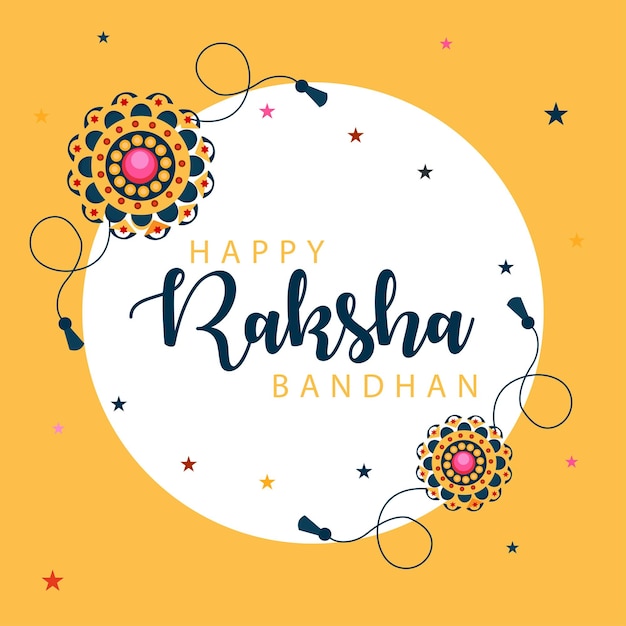 Gelukkig Raksha bandhan Indiase festival postsjabloon